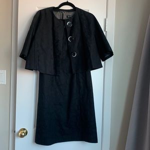 Atelier Black Two Piece Cropped Blazer and Sleeveless Dress with Pockets